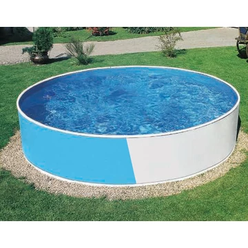 Azuro round Blue - White, 0,225 mm Ibizakék, 2,40 m x 0,90 m